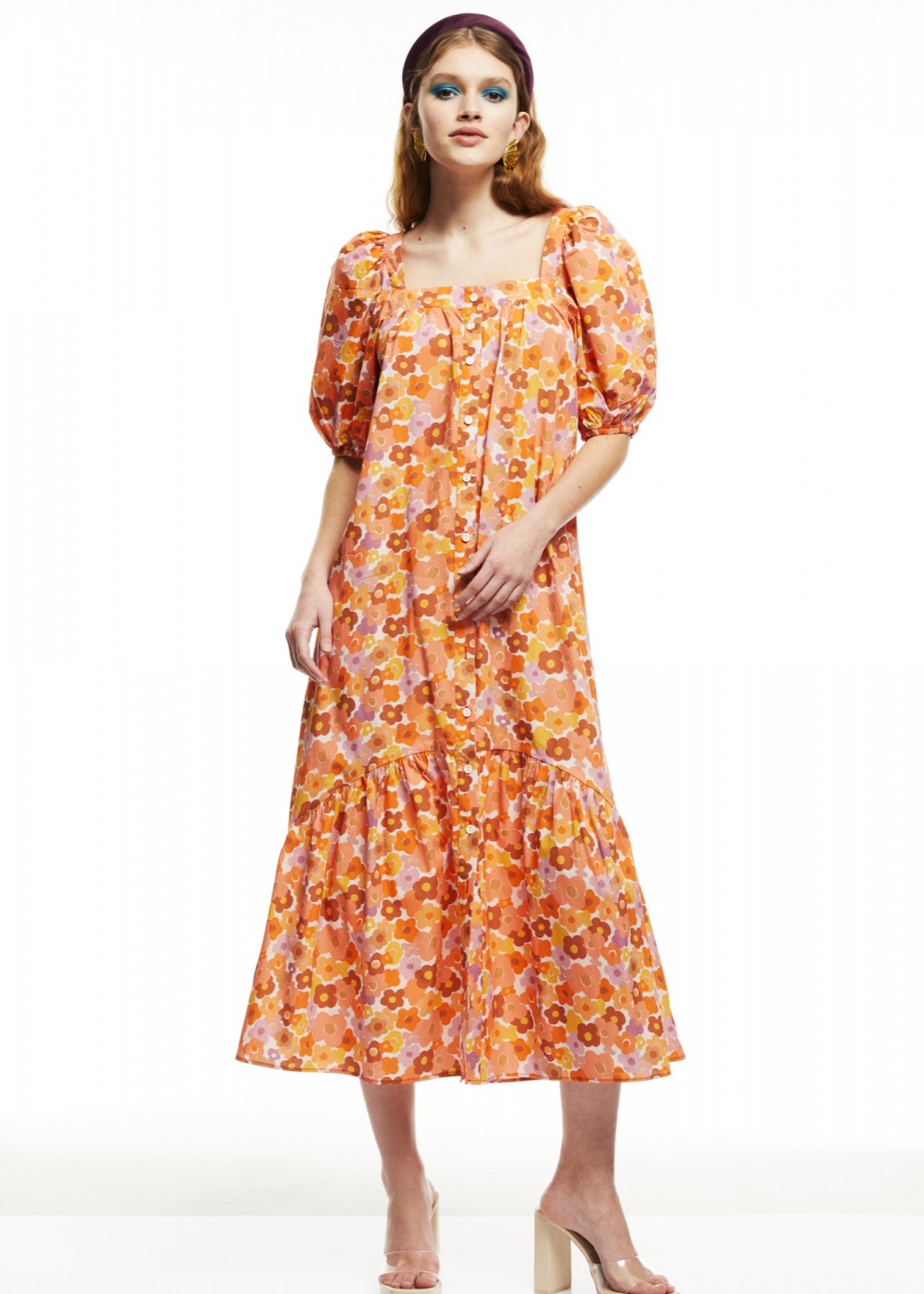 Floral Pattern Midi Dress