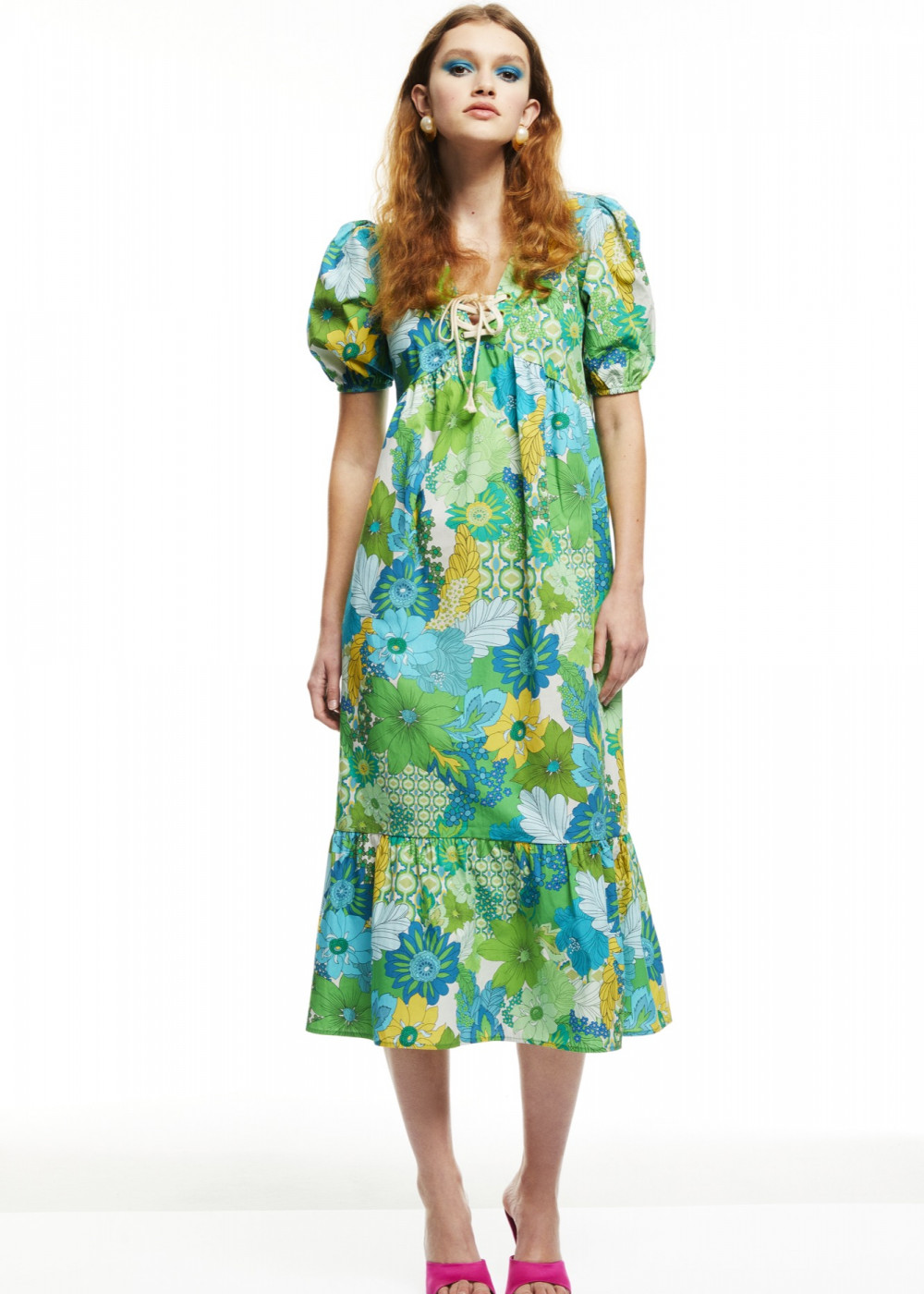 Floral Pattern Midi Length Dress Floral Pattern Midi Length Dress