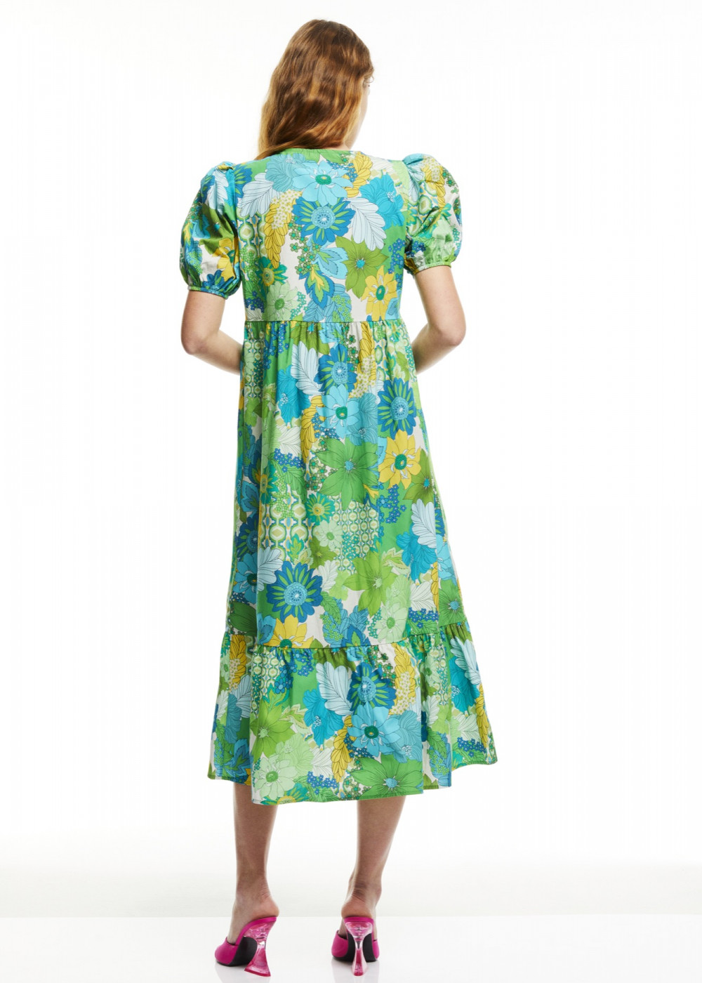 Floral Pattern Midi Length Dress Floral Pattern Midi Length Dress