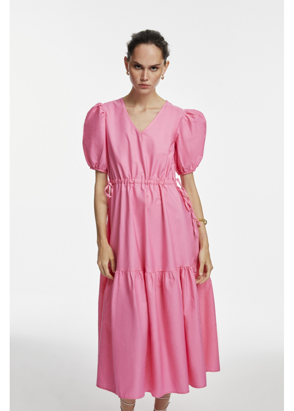 Poplin Balloon Sleeve Dress