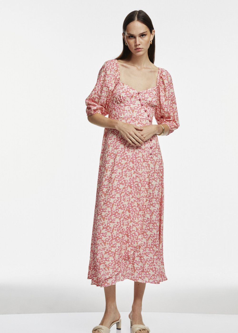 Floral Pattern Midi Lenght Dress Floral Pattern Midi Lenght Dress