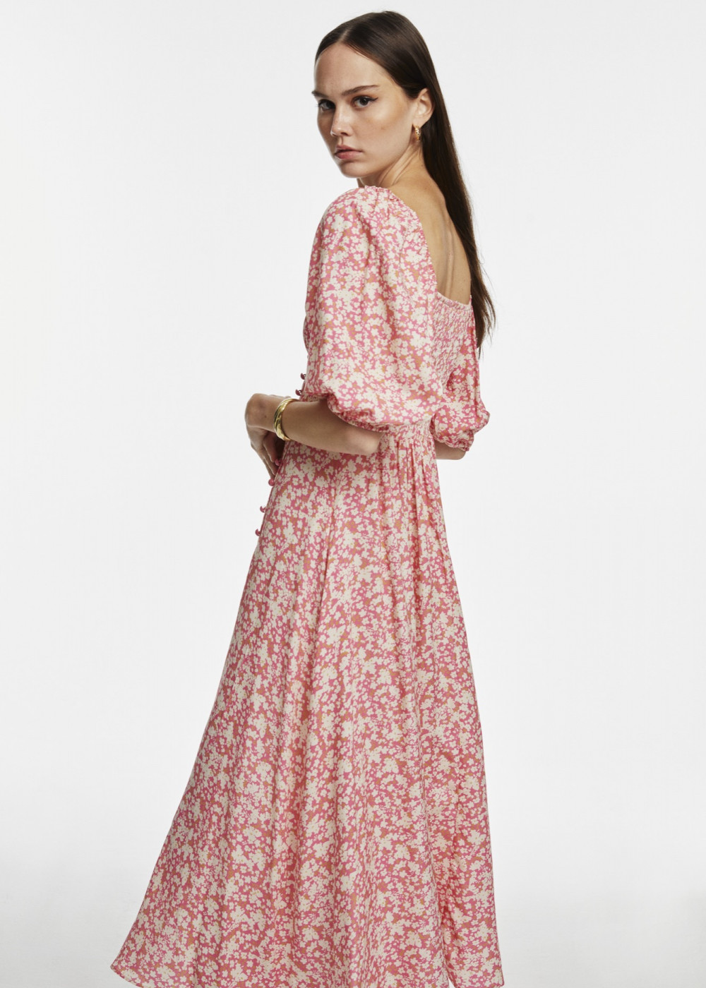 Floral Pattern Midi Lenght Dress Floral Pattern Midi Lenght Dress