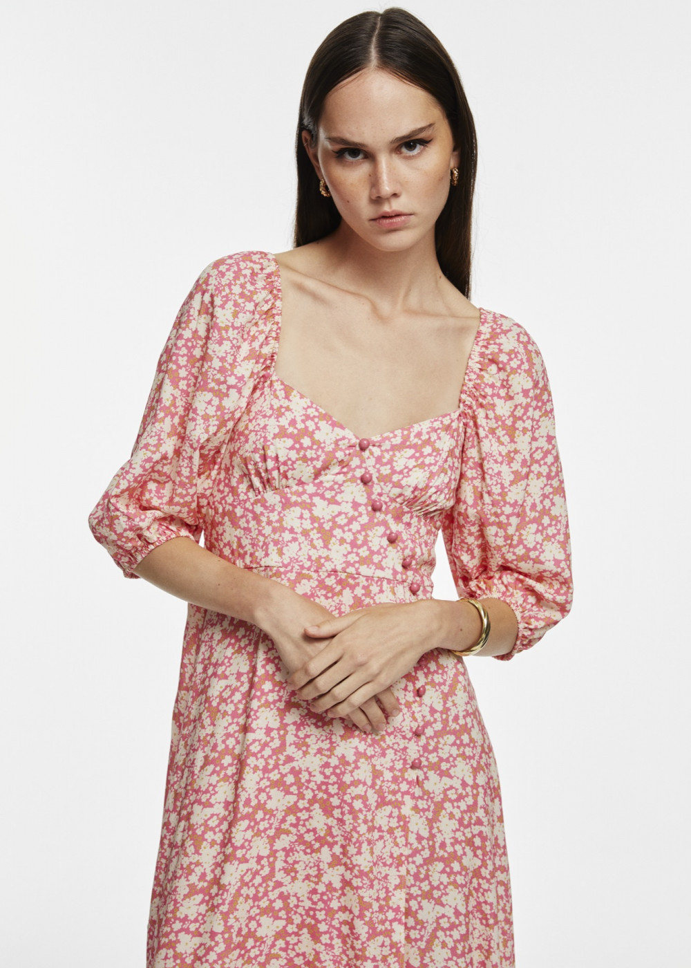 Floral Pattern Midi Lenght Dress Floral Pattern Midi Lenght Dress