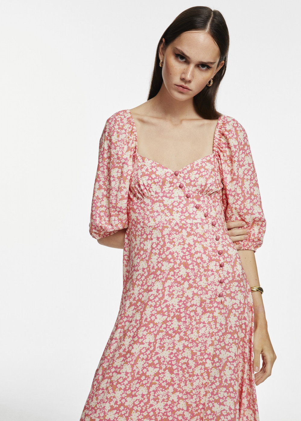 Floral Pattern Midi Lenght Dress Floral Pattern Midi Lenght Dress