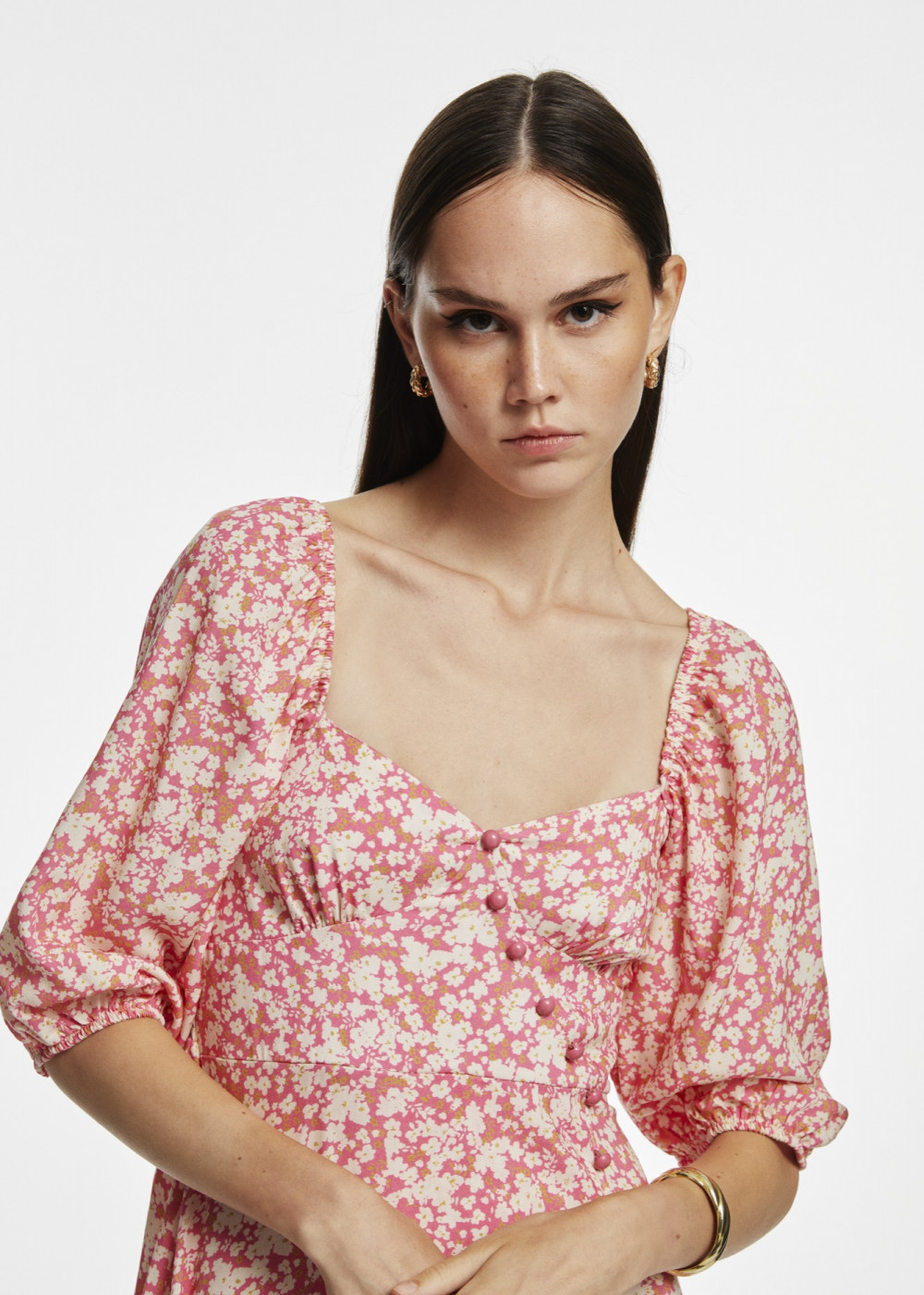 Floral Pattern Midi Lenght Dress Floral Pattern Midi Lenght Dress