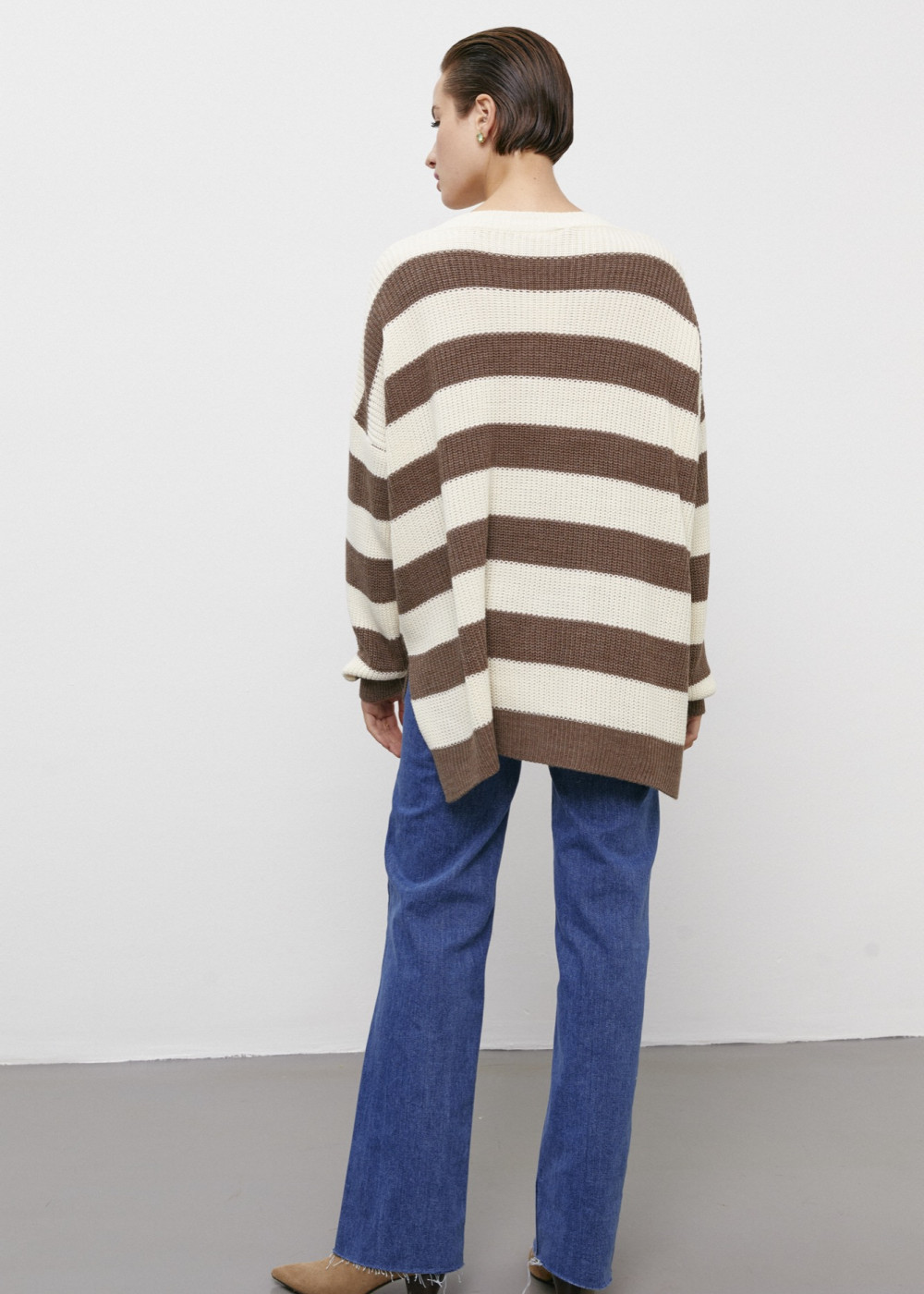 Çizgili Oversize Kazak Çizgili Oversize Kazak