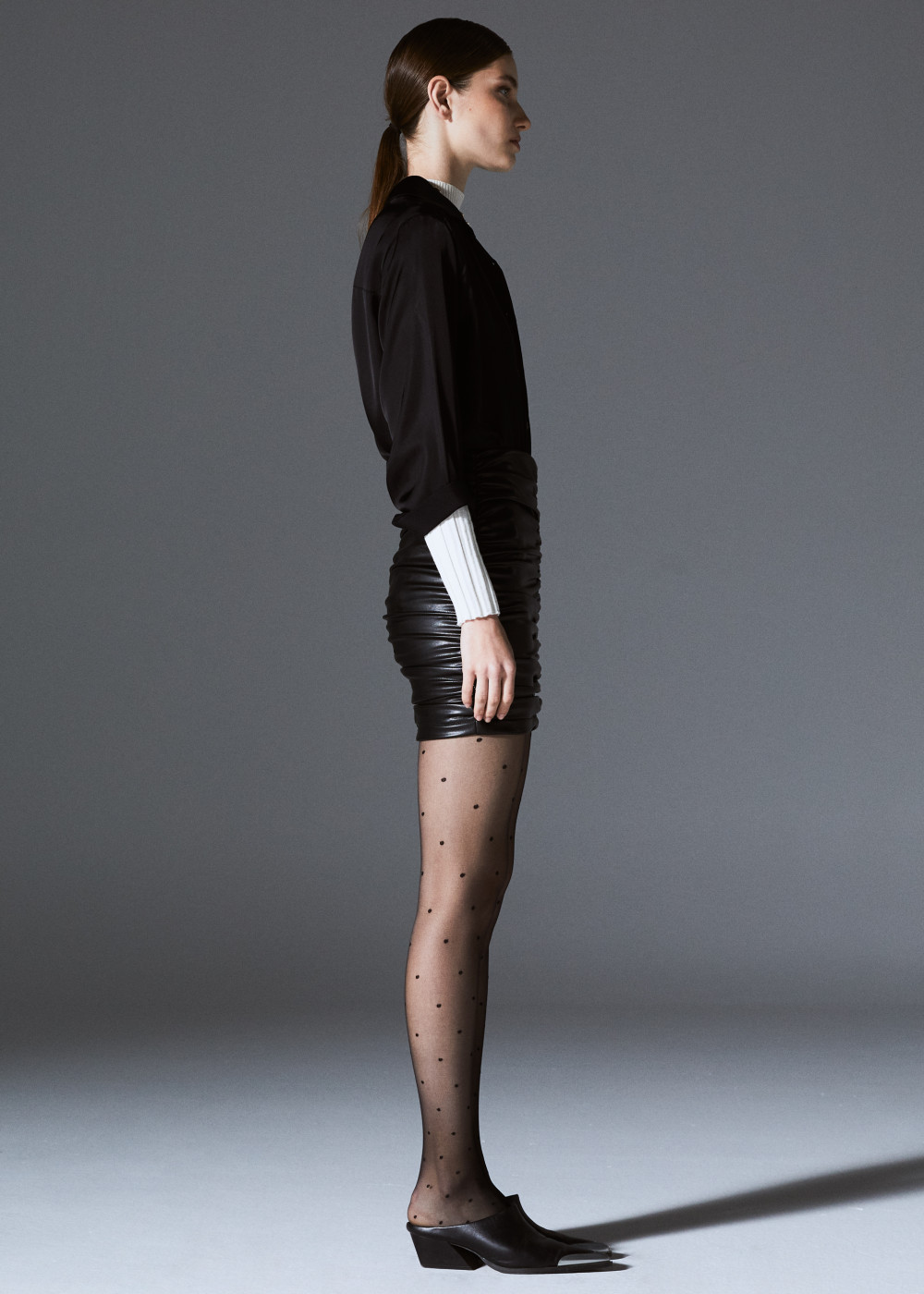 Shirred Leather Skirt Shirred Leather Skirt