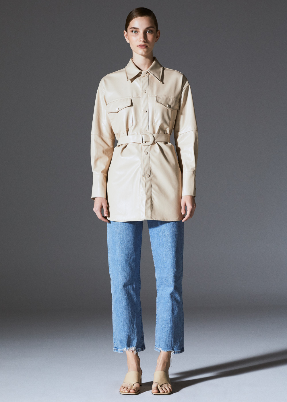 Leather Shirt With Belt Leather Shirt With Belt