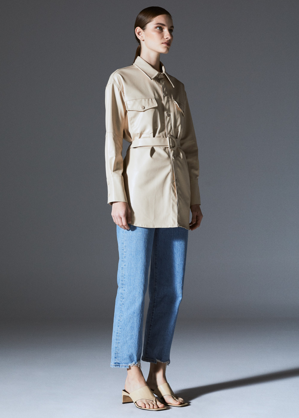 Leather Shirt With Belt Leather Shirt With Belt