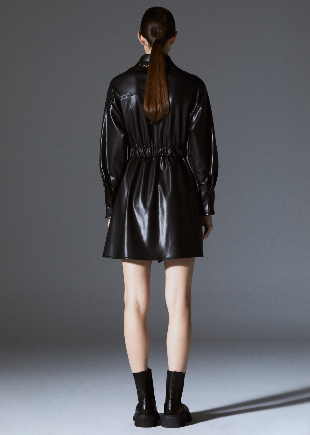 Leather Belted Shirt Jacket Leather Belted Shirt Jacket