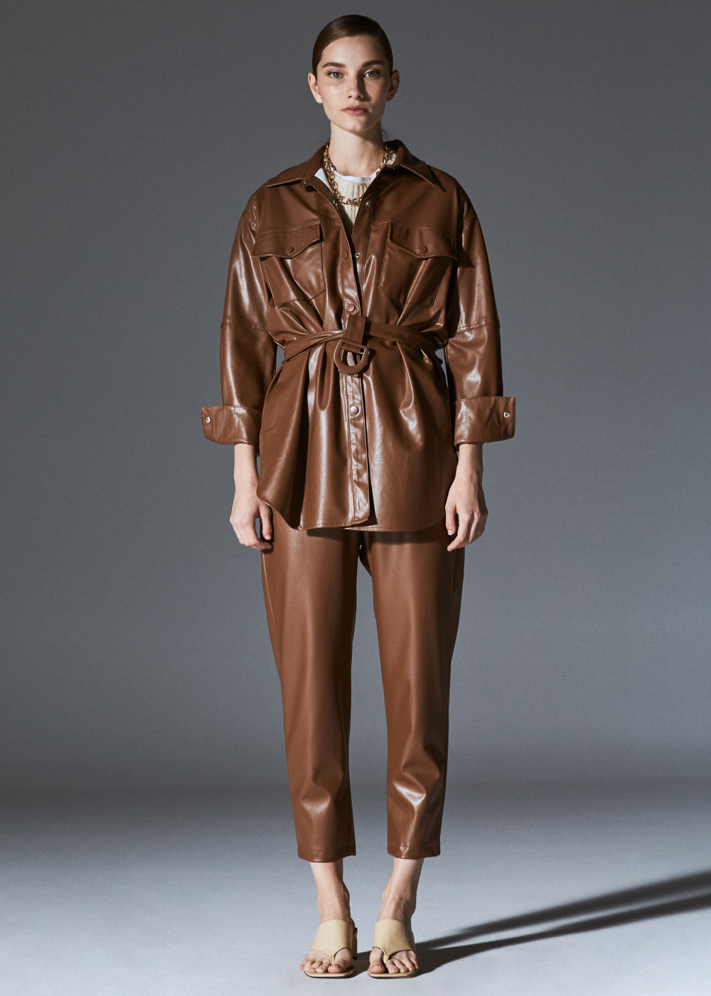 Leather Shirt With Belt Leather Shirt With Belt