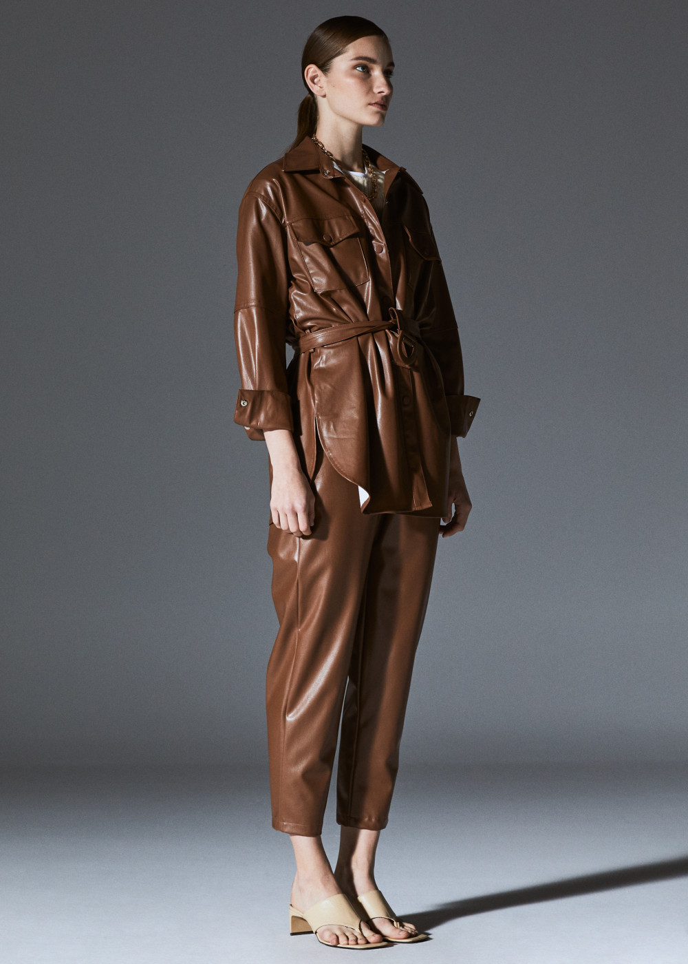Leather Shirt With Belt Leather Shirt With Belt
