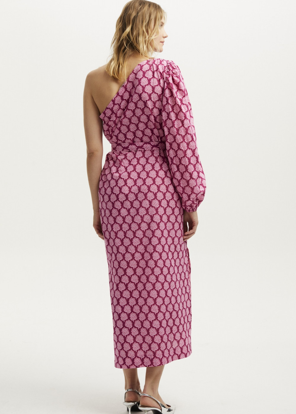 Single Sleeve Floral Pattern Dress Single Sleeve Floral Pattern Dress
