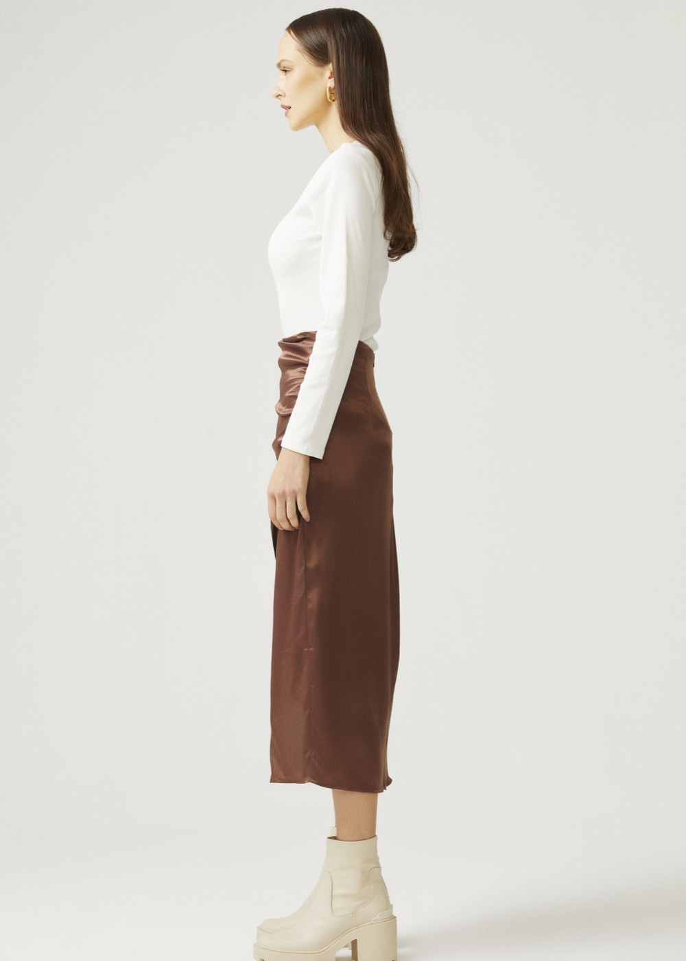 Draped Satin Skirt Draped Satin Skirt