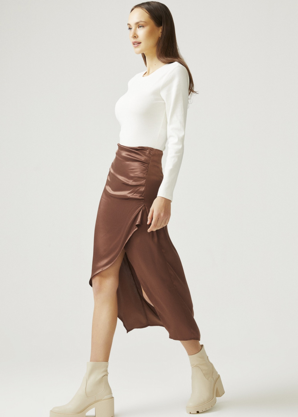 Draped Satin Skirt Draped Satin Skirt