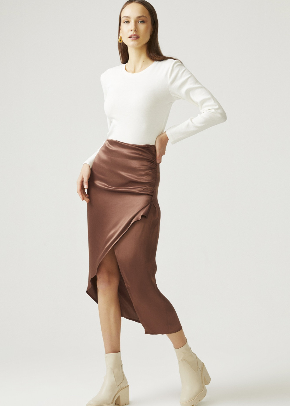 Draped Satin Skirt Draped Satin Skirt