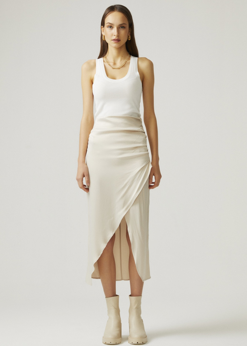 Draped Satin Skirt Draped Satin Skirt