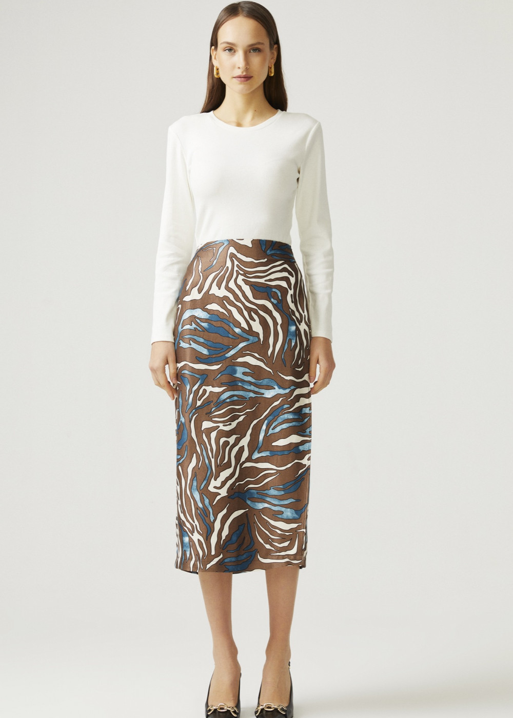 Patterned Midi Skirt Patterned Midi Skirt