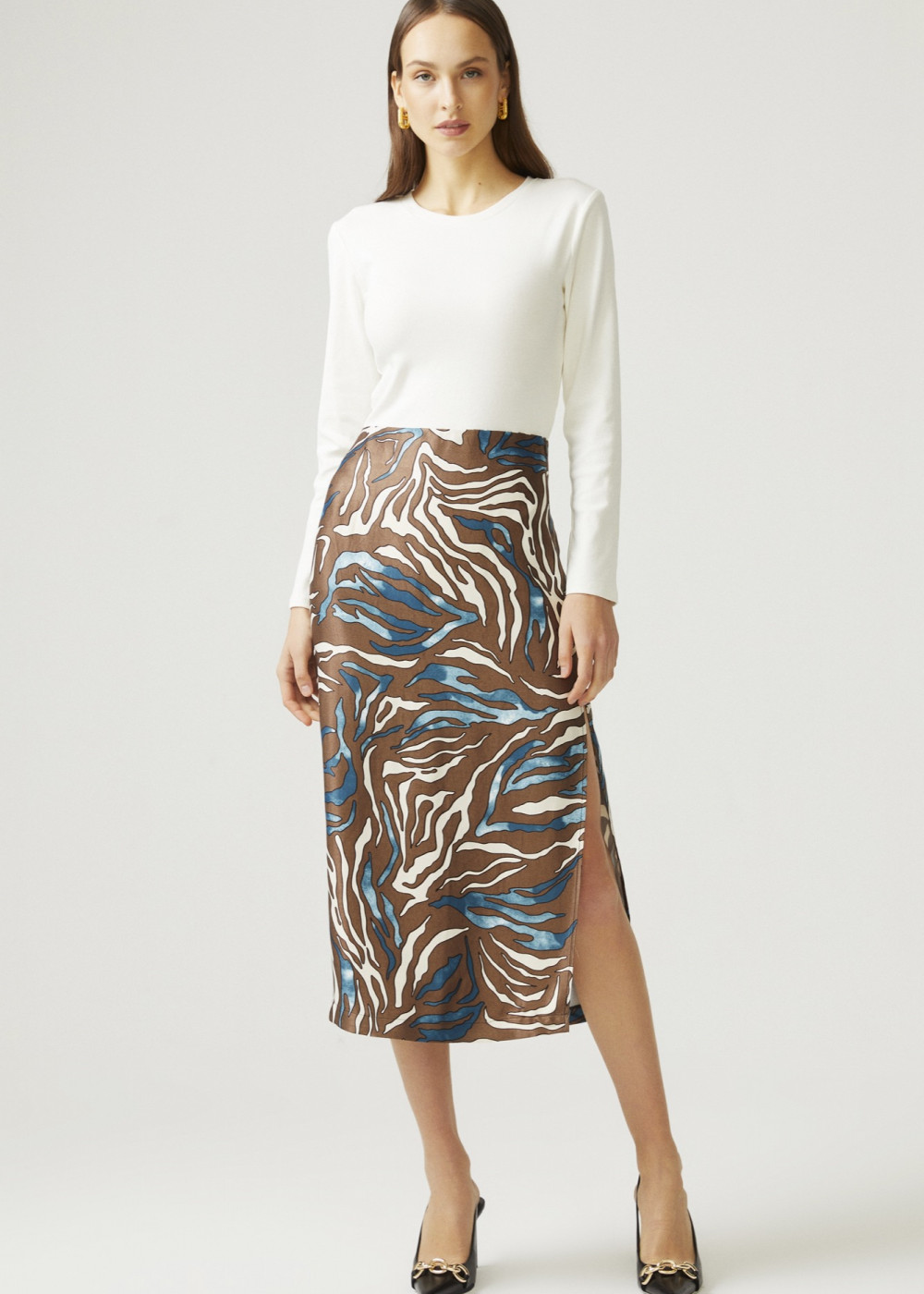 Patterned Midi Skirt Patterned Midi Skirt