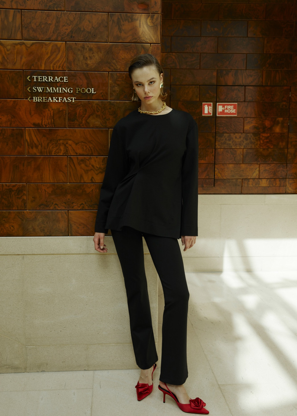 Asymmetric Detail Upper - Bell Bottomed Trousers Asymmetric Detail Upper - Bell Bottomed Trousers