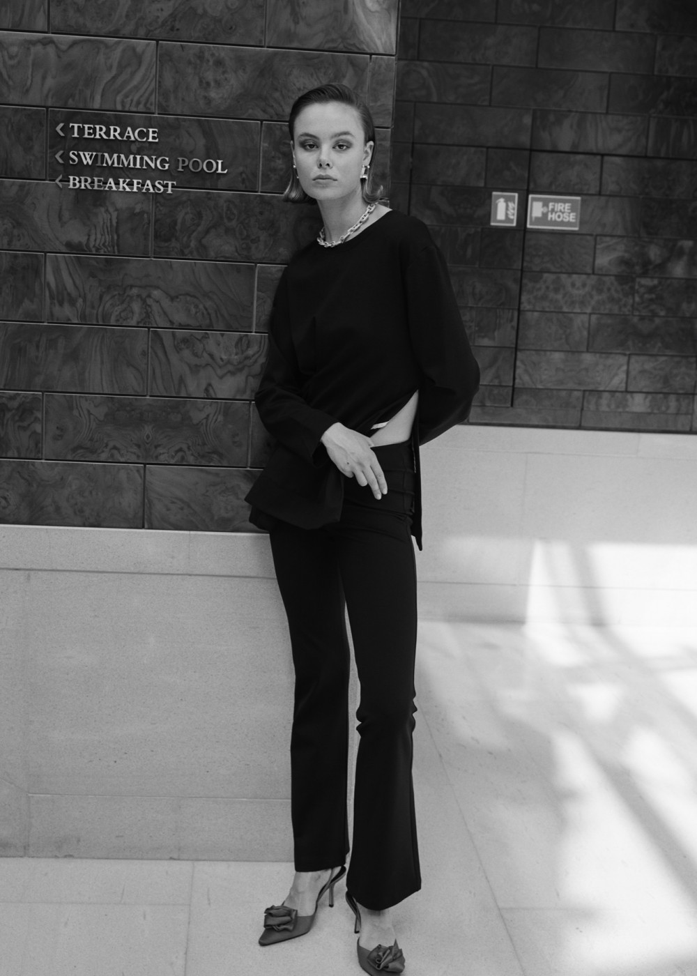 Asymmetric Detail Upper - Bell Bottomed Trousers Asymmetric Detail Upper - Bell Bottomed Trousers