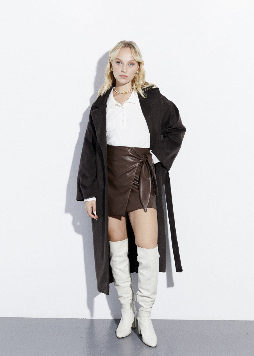 Leather Lining Mini Skirt