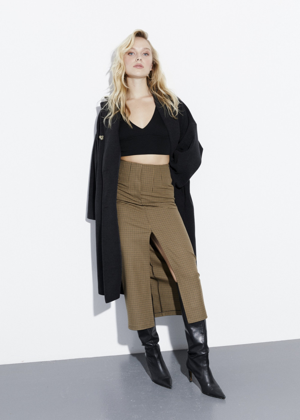 Plain Cut Check Skirt Plain Cut Check Skirt