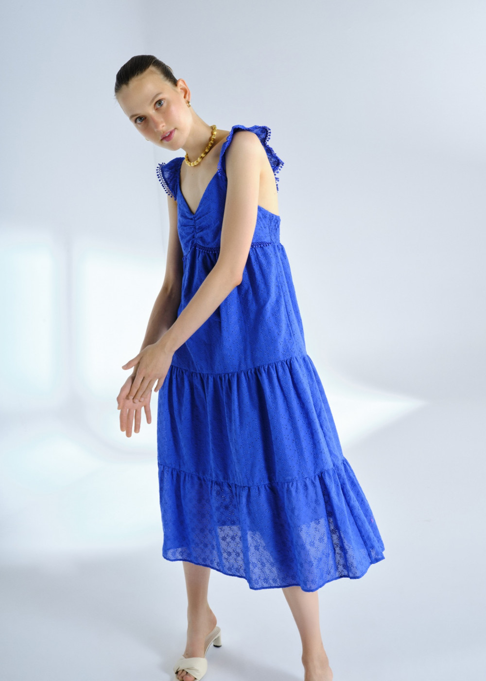 Midi Length Embroidery Dress Midi Length Embroidery Dress