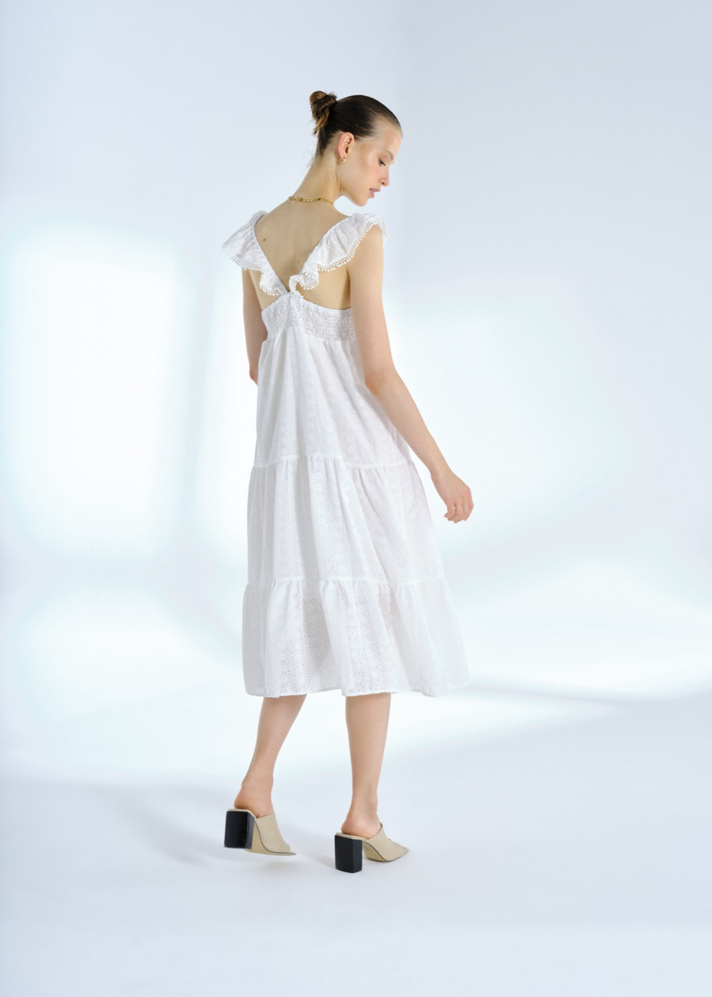 Midi Length Embroidery Dress Midi Length Embroidery Dress