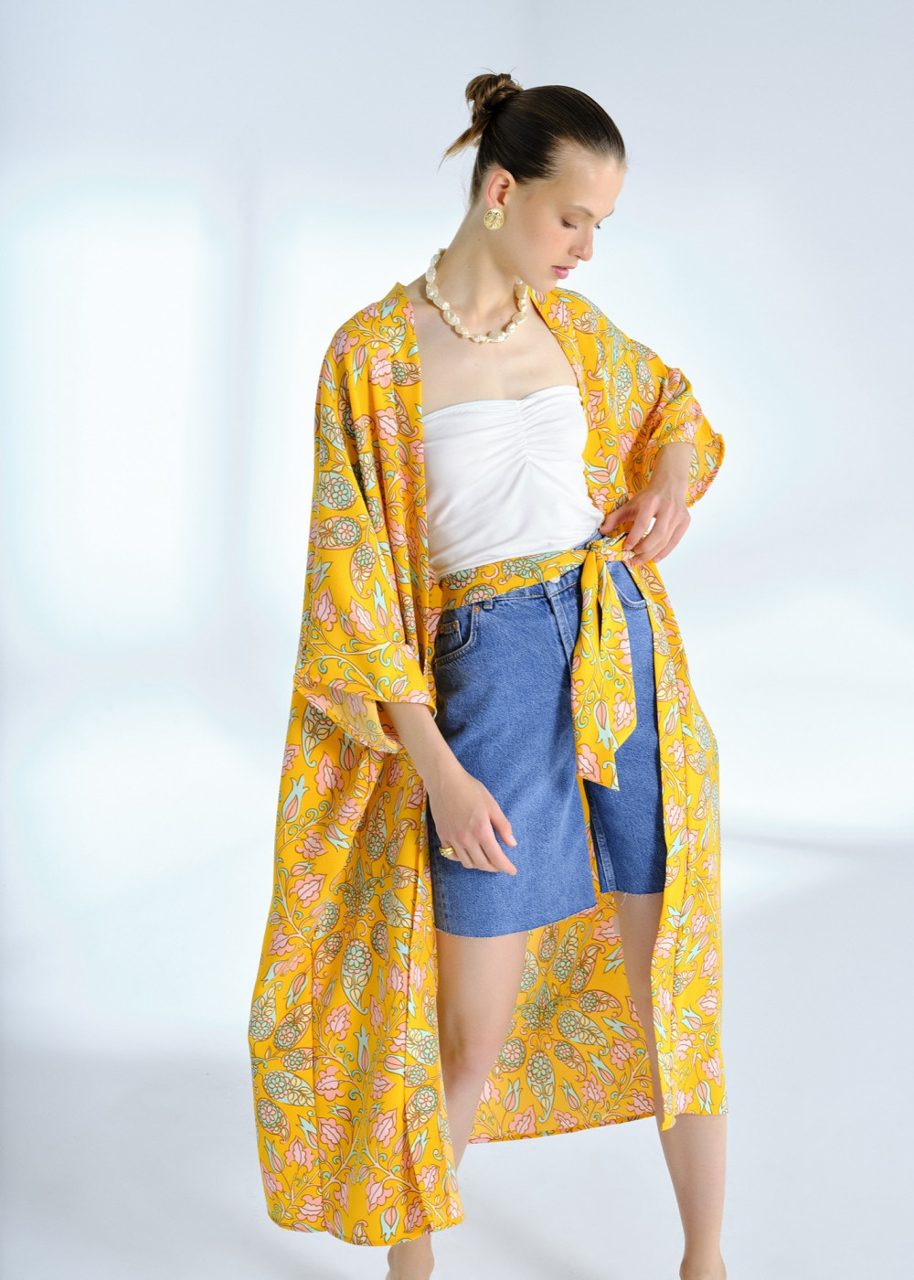 Ethnic Patterned Kimono