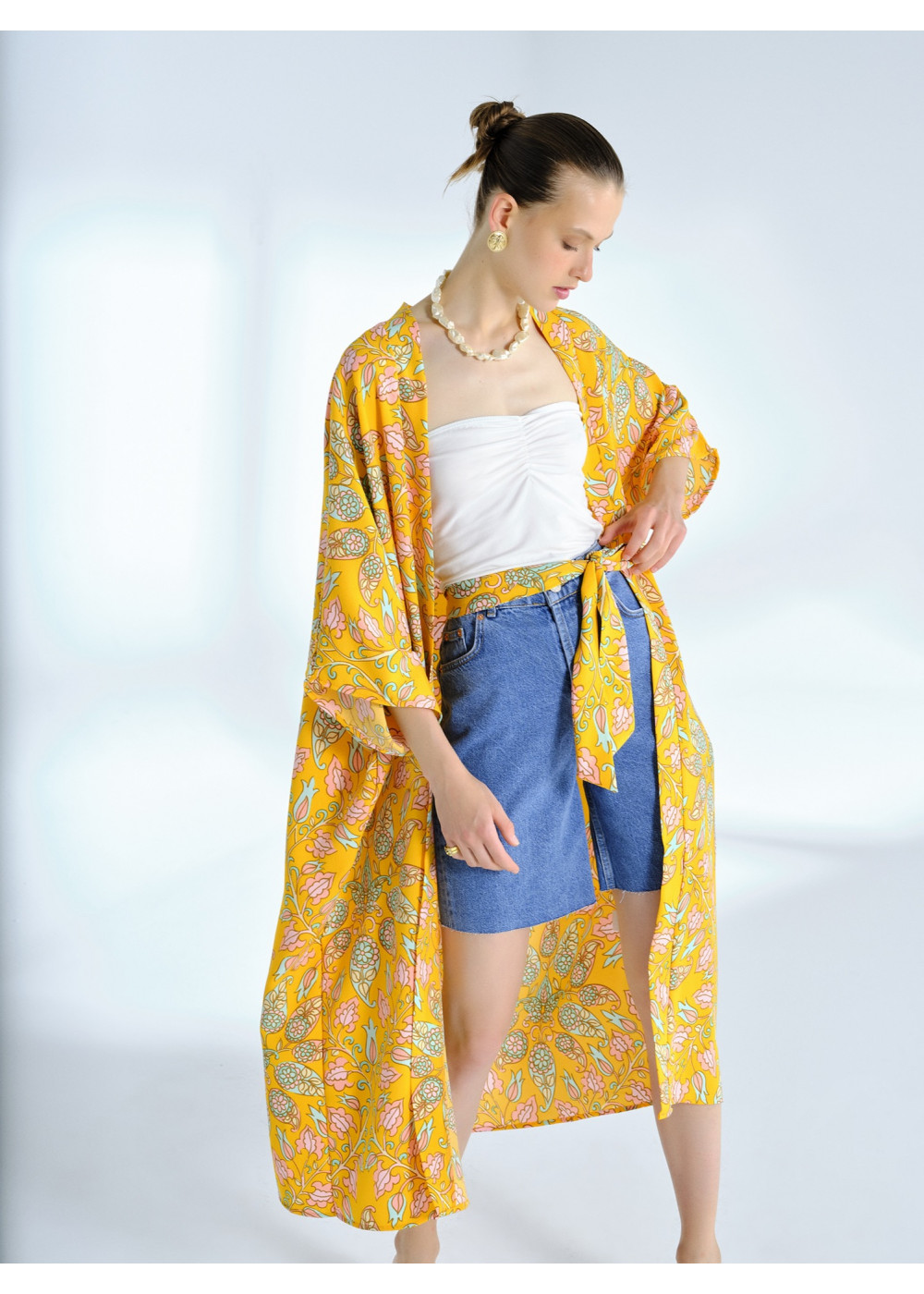 Etnik Desenli Kimono