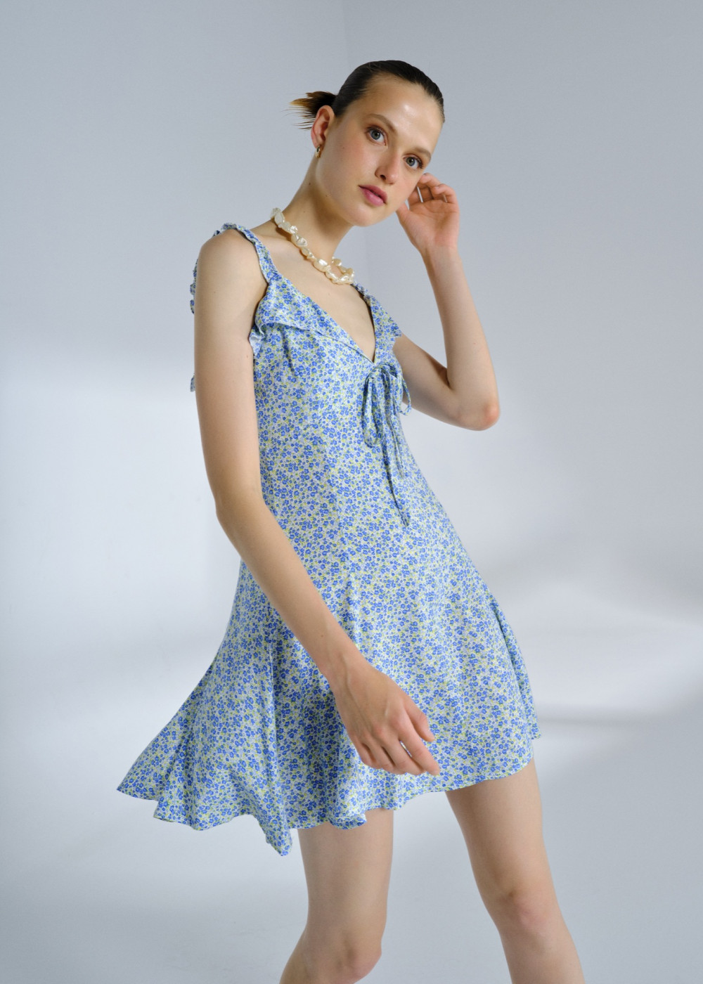 Floral Pattern Mini Dress