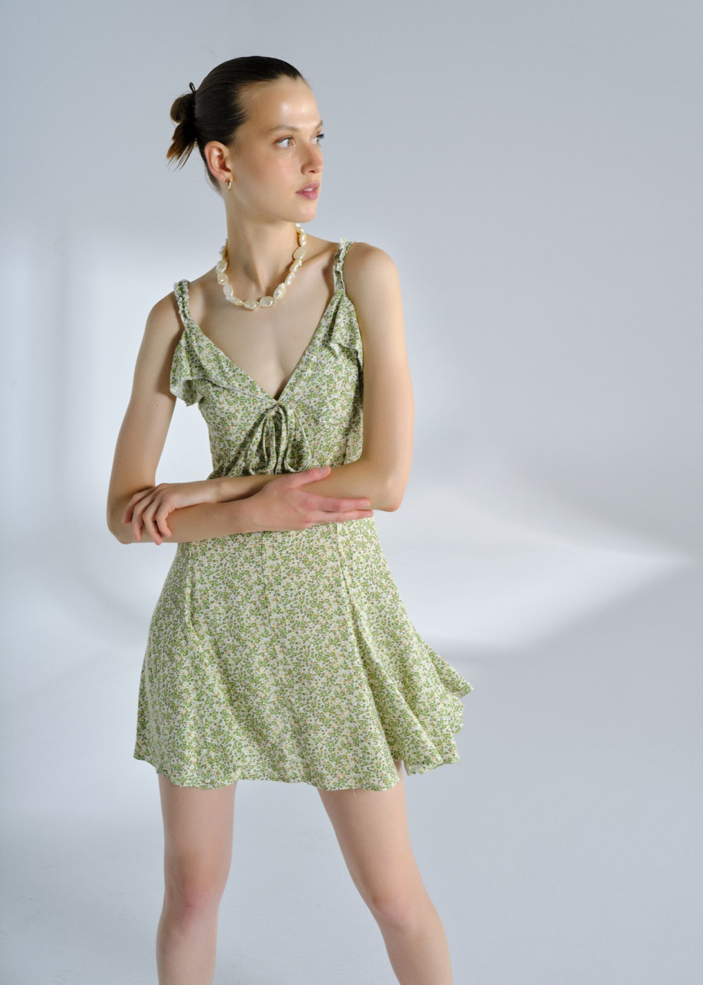 Floral Pattern Mini Dress