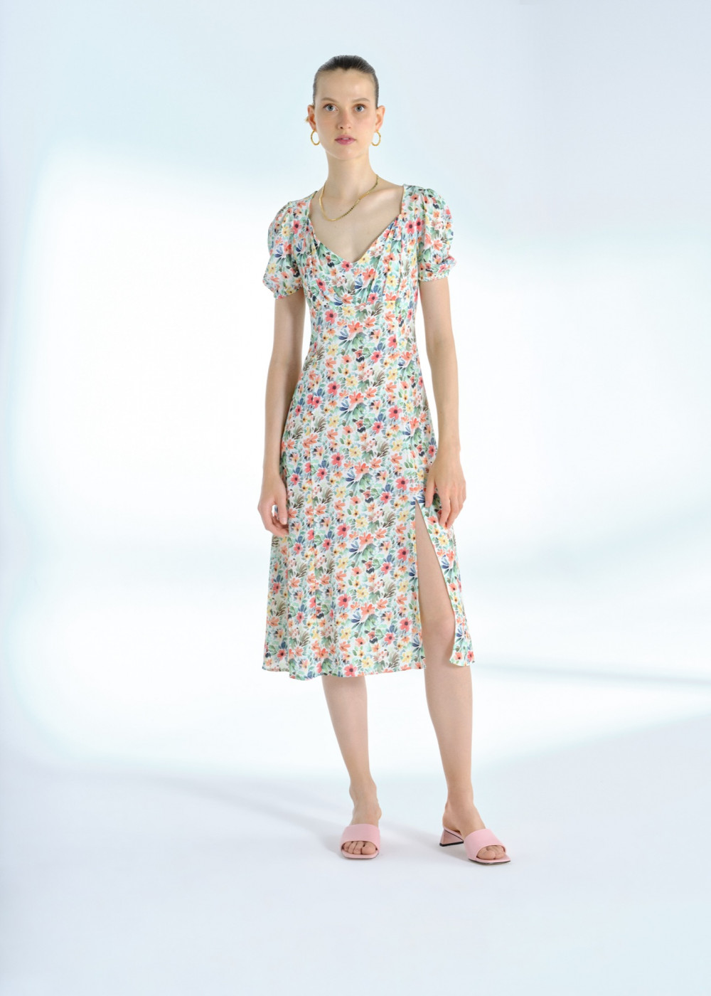 Floral Pattern Midi Dress Floral Pattern Midi Dress