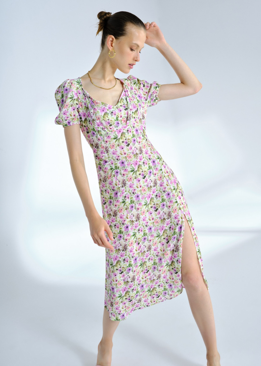 Floral Pattern Midi Dress Floral Pattern Midi Dress