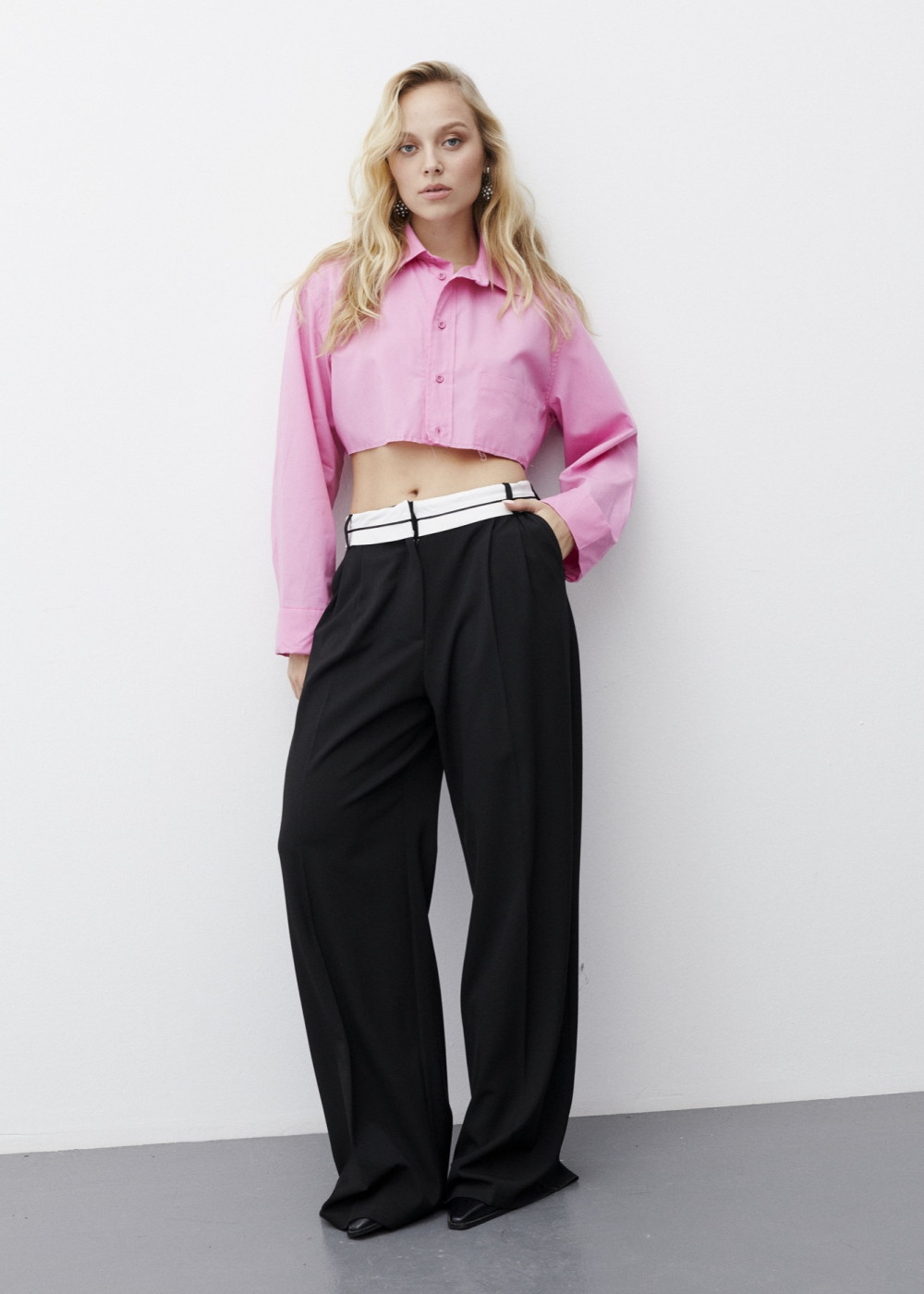 Waist Detailed Wide Leg Pant Waist Detailed Wide Leg Pant