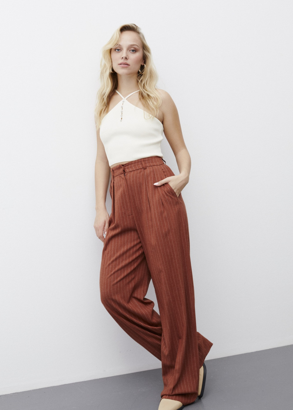 Striped Plaid Trousers Striped Plaid Trousers