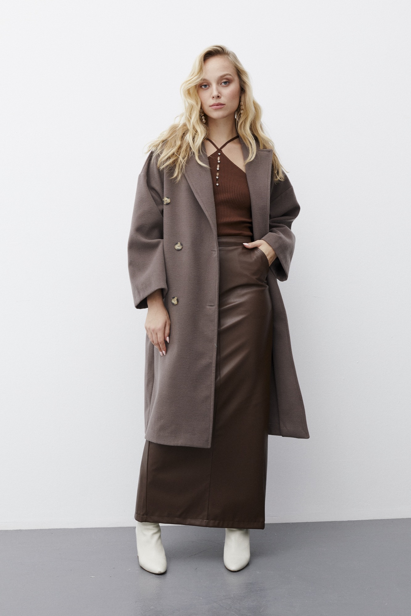 Oversize Kaşe Kaban