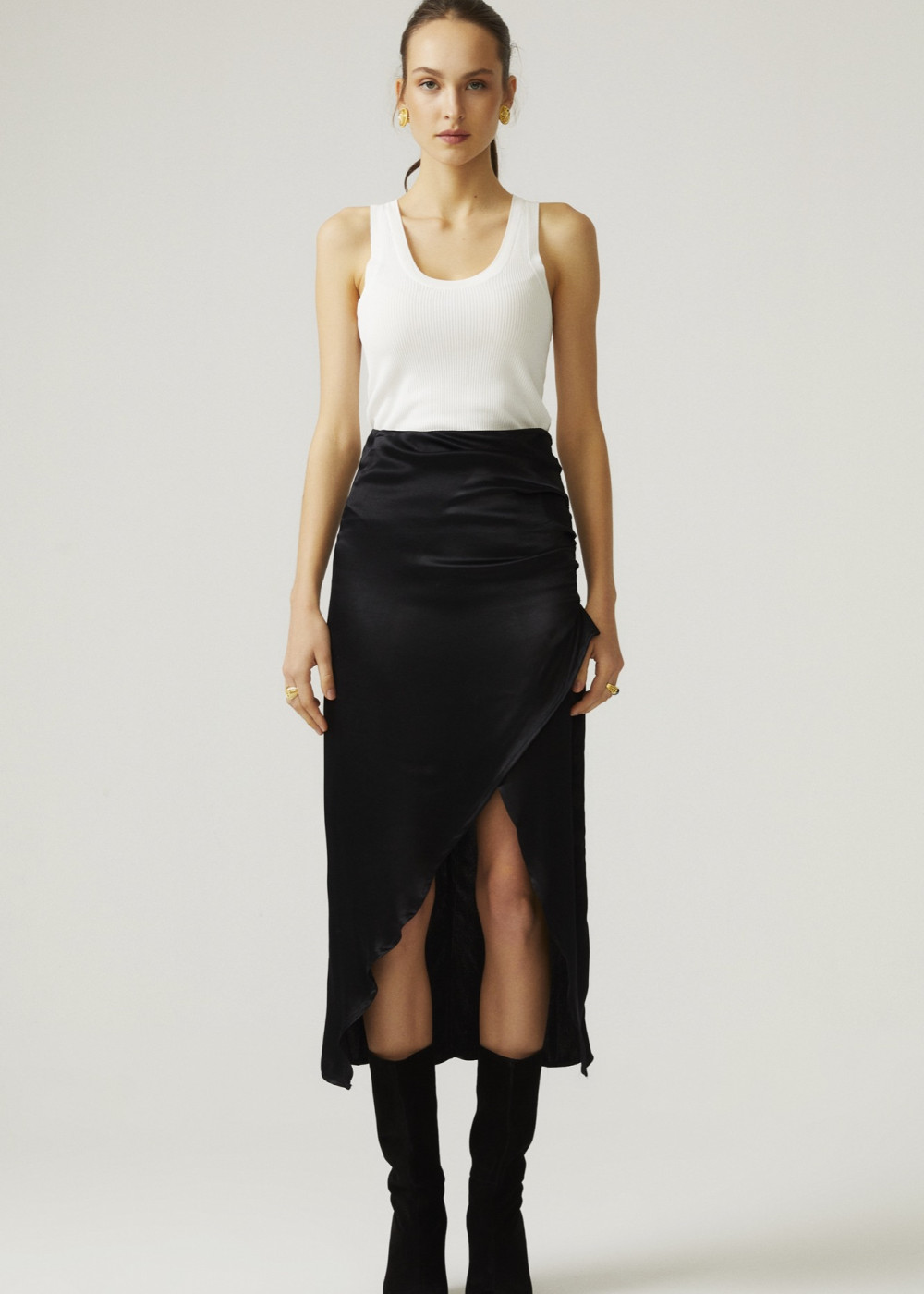 Draped Satin Skirt Draped Satin Skirt