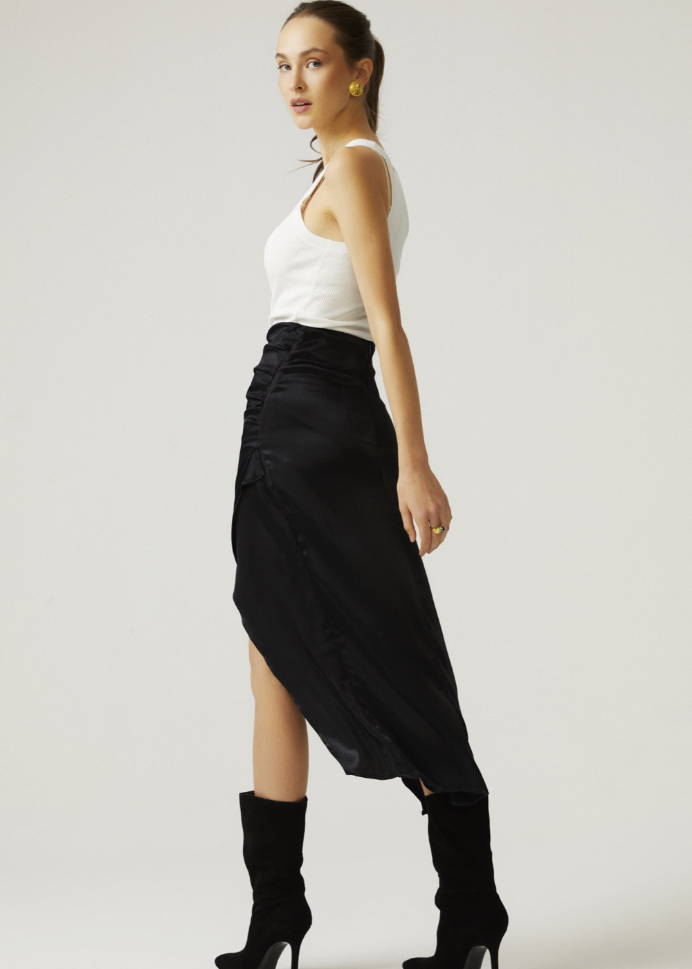 Draped Satin Skirt Draped Satin Skirt