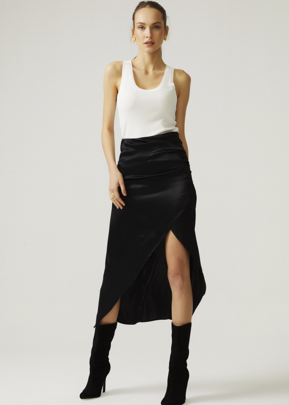 Draped Satin Skirt Draped Satin Skirt
