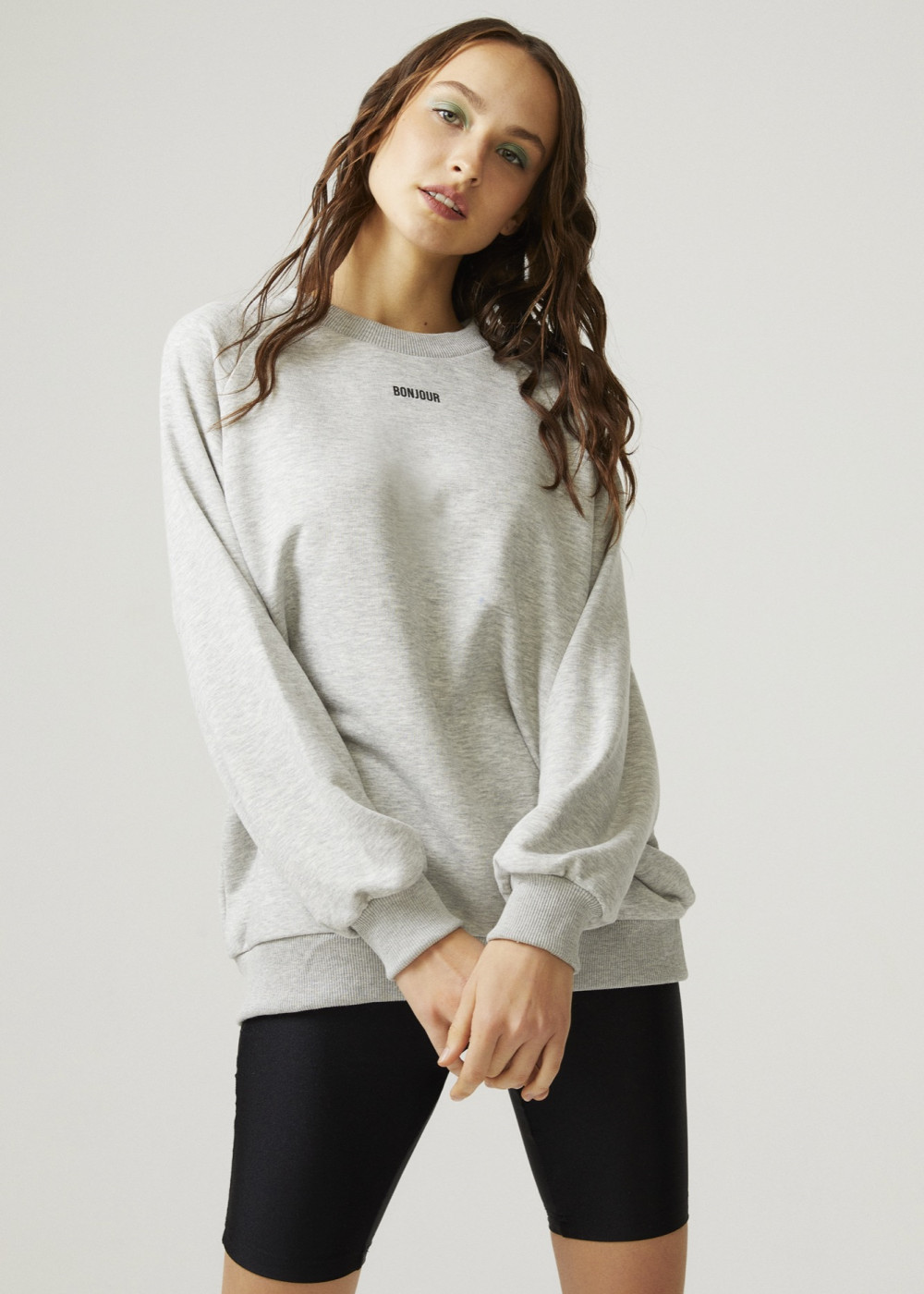 Bonjour Baskılı Sweatshirt