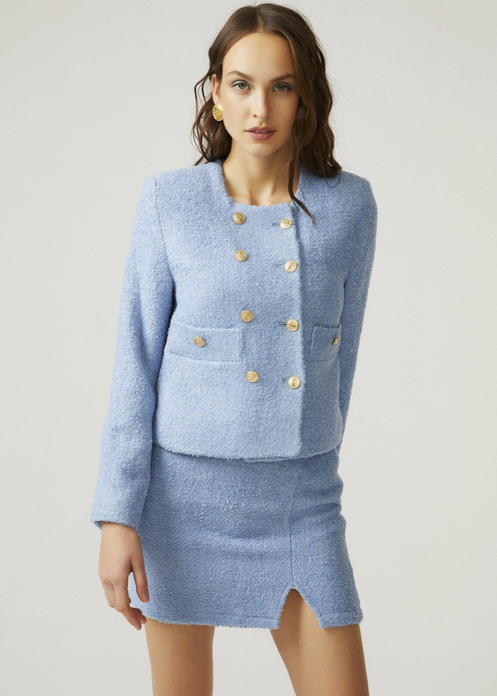 Textured Jacket And Textured Skirt Textured Jacket And Textured Skirt