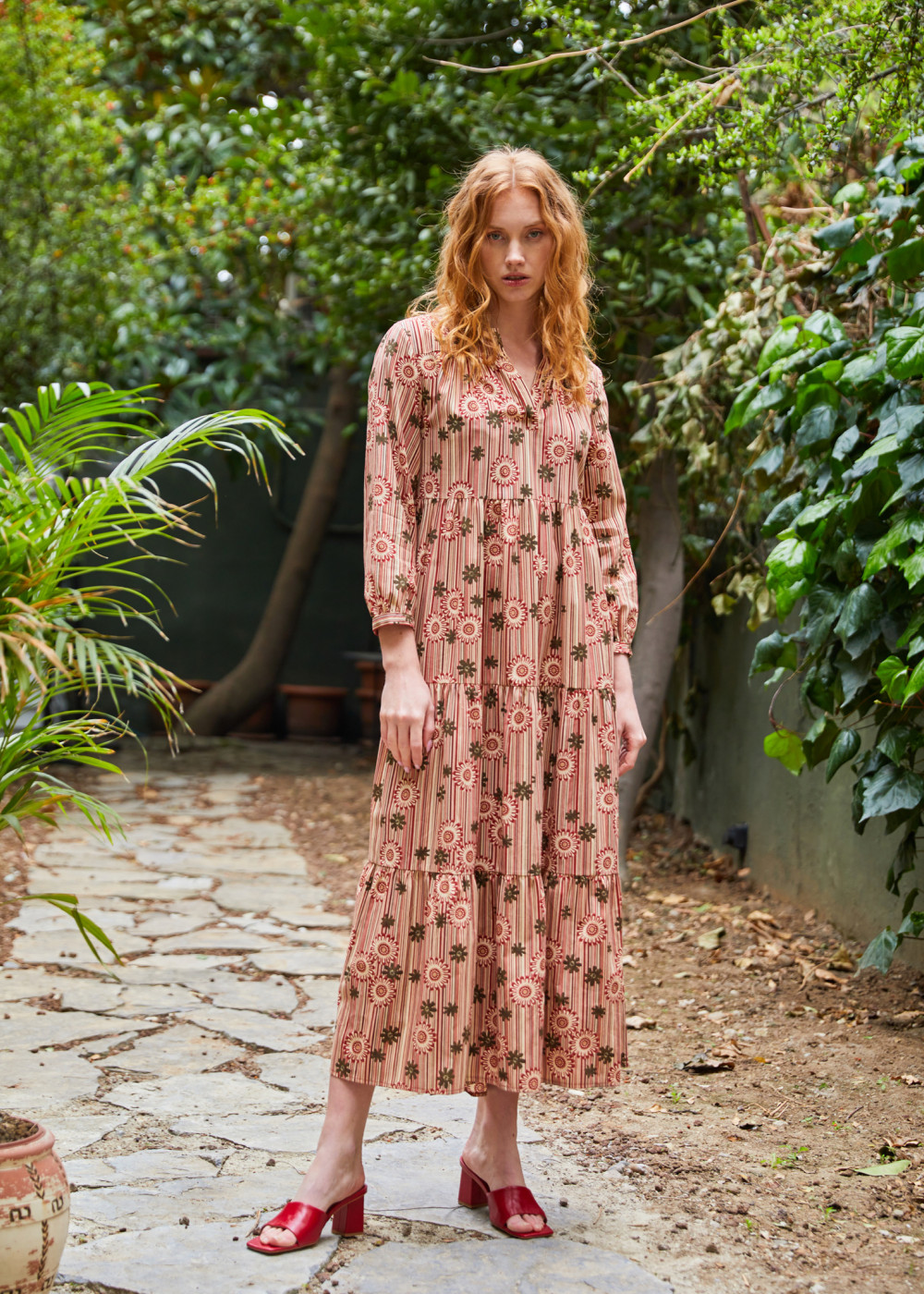 Patterned Wide-Cut Dress Patterned Wide-Cut Dress