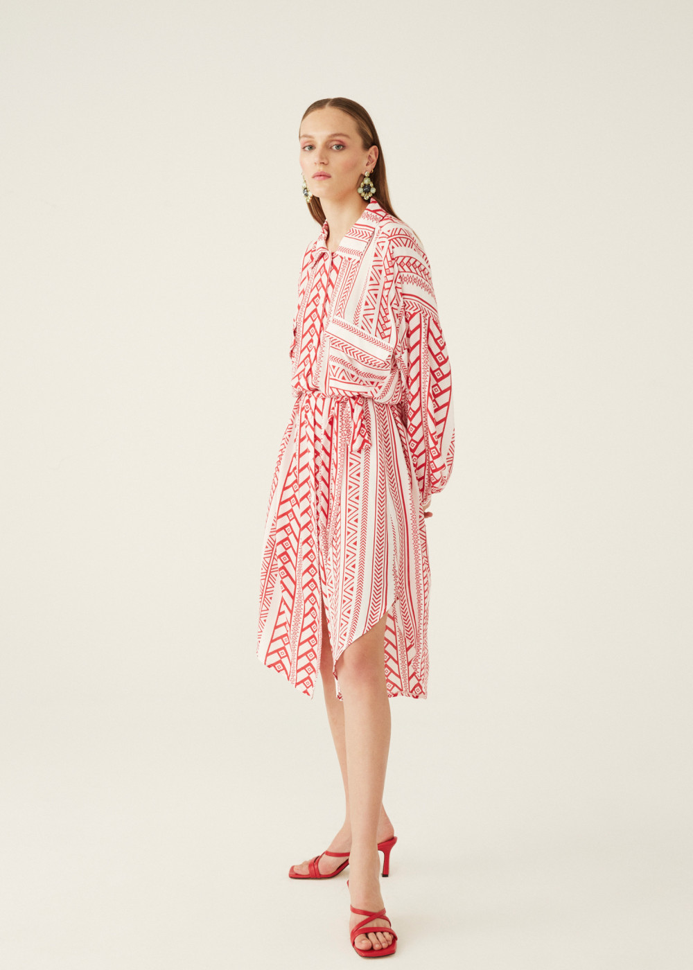 Ethnic Pattern Shirt Dress Ethnic Pattern Shirt Dress