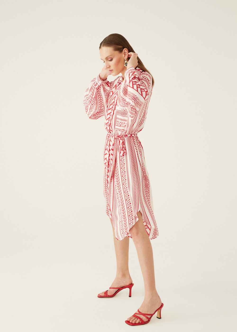 Ethnic Pattern Shirt Dress Ethnic Pattern Shirt Dress