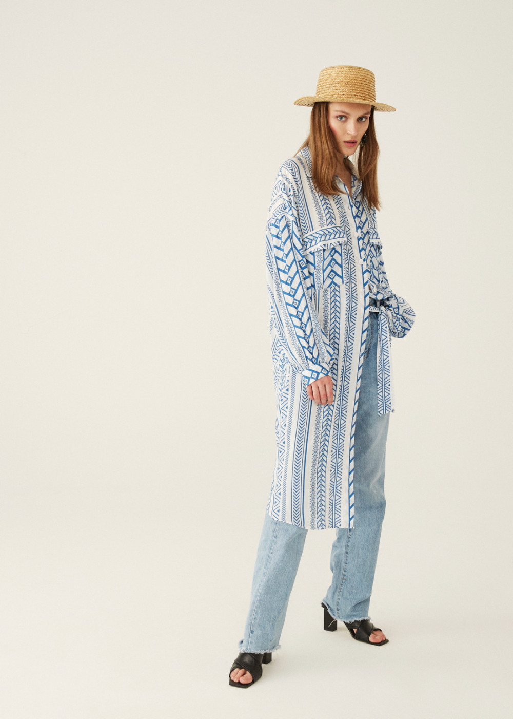 Ethnic Pattern Shirt Dress Ethnic Pattern Shirt Dress