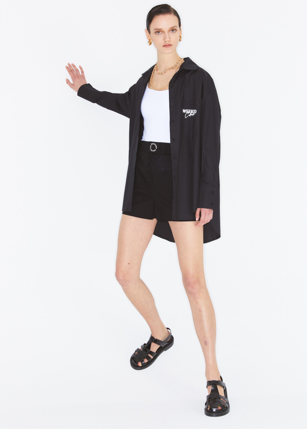 Baskılı Oversize Gömlek Baskılı Oversize Gömlek