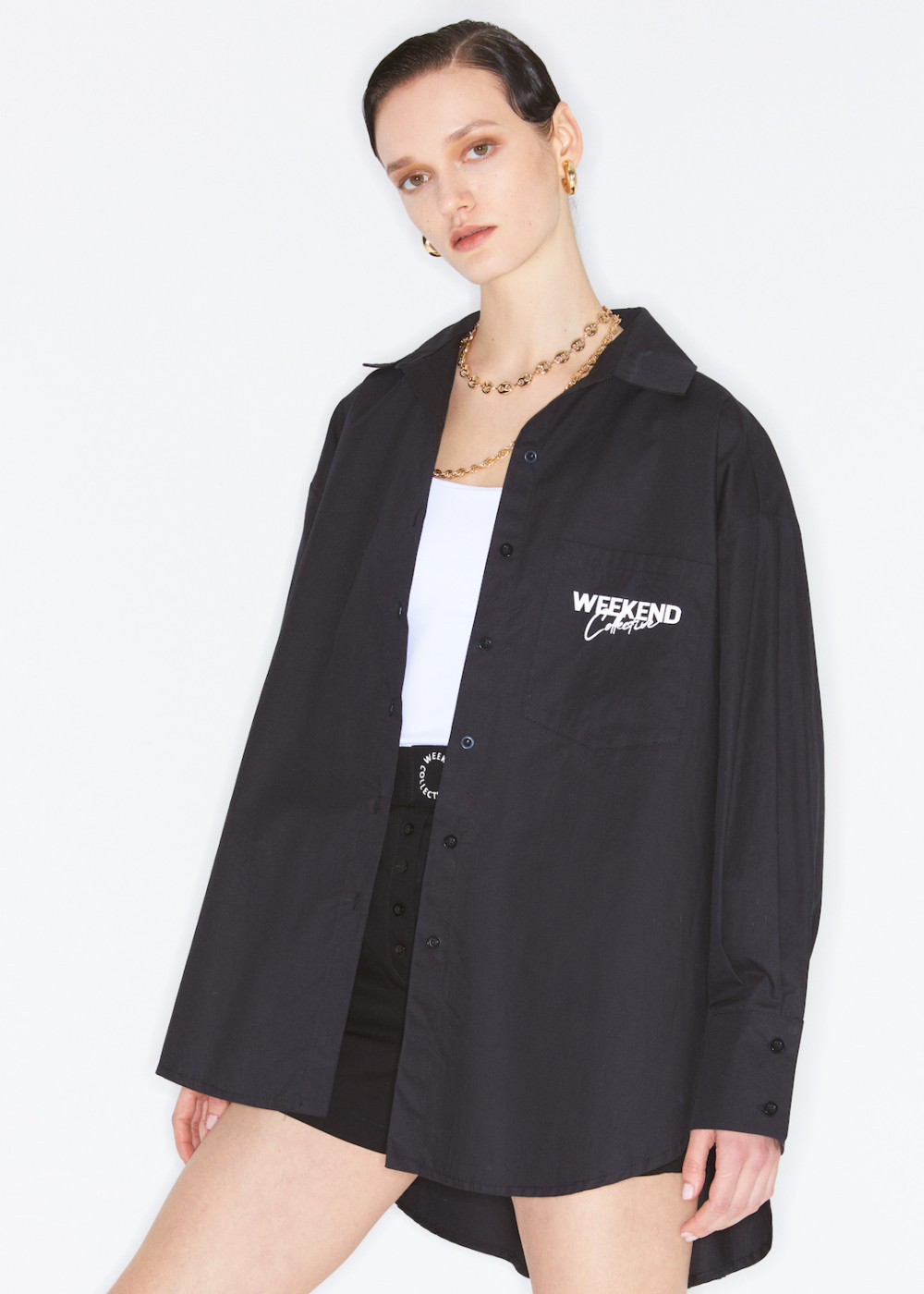 Baskılı Oversize Gömlek Baskılı Oversize Gömlek