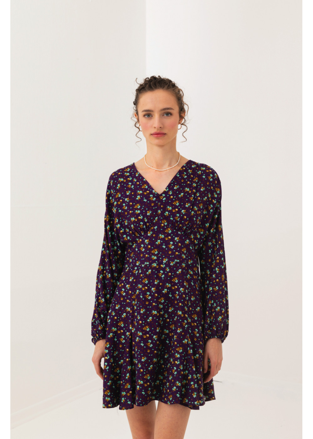 Elastic Detailed Patterned Dress